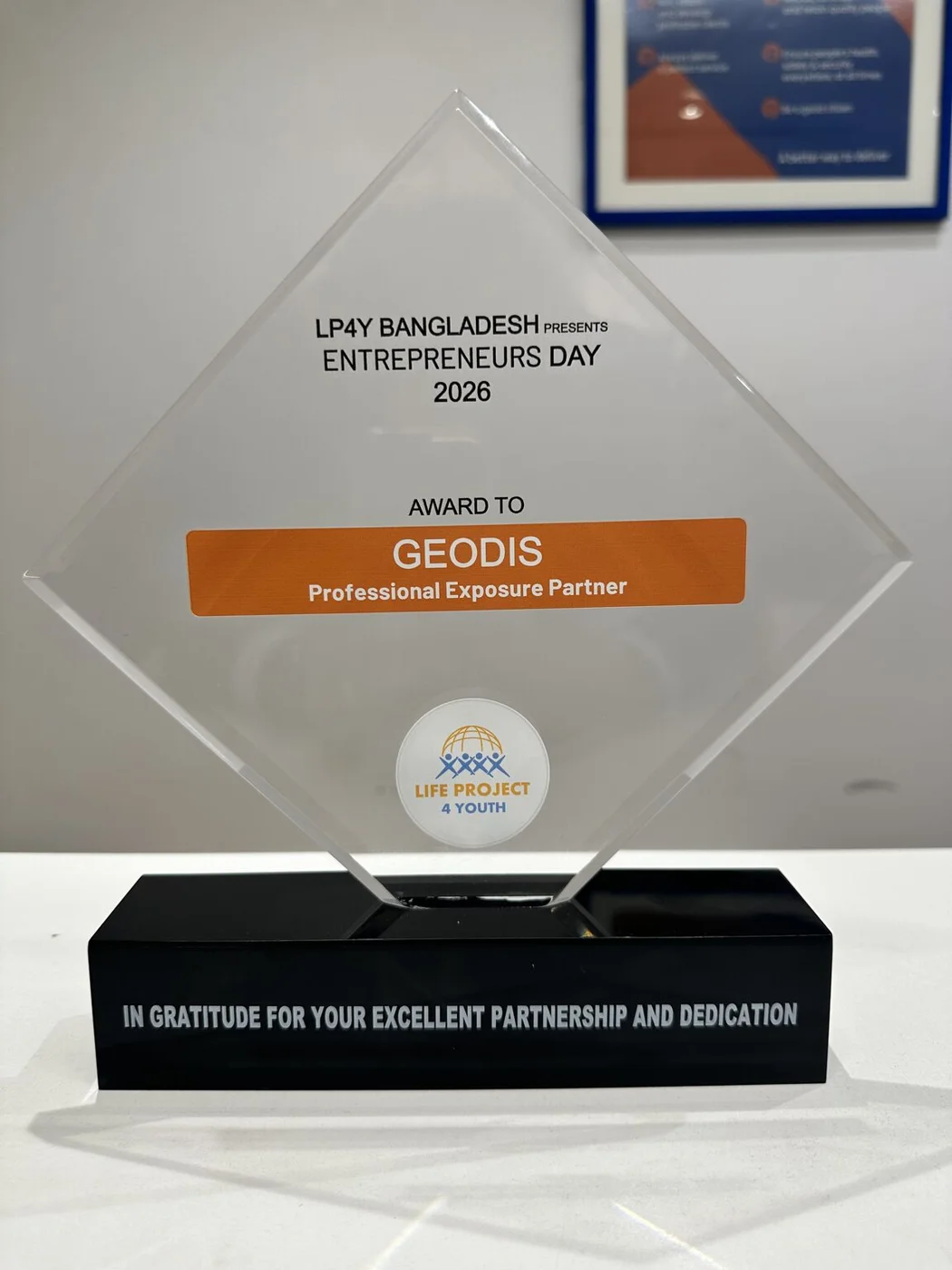 LP4Y Bangladesh Entrepreneurs Day 2026 award to GEODIS as Professional Exposure Partner.